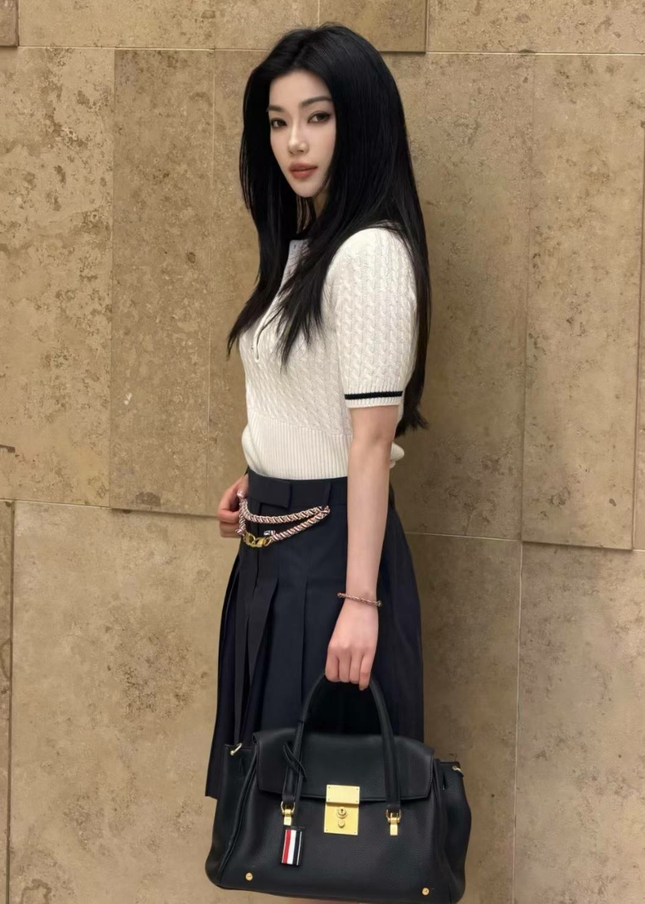톰브라운 캐시미어 케이블 피케 폴로 셔츠