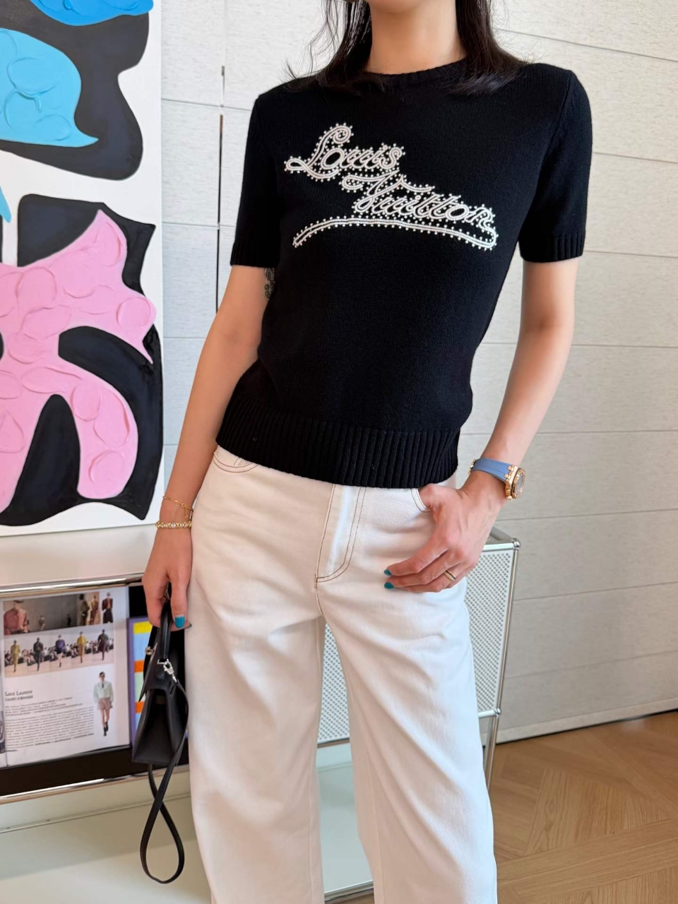 루이비통 엠브로이더드 시그니처 니트
