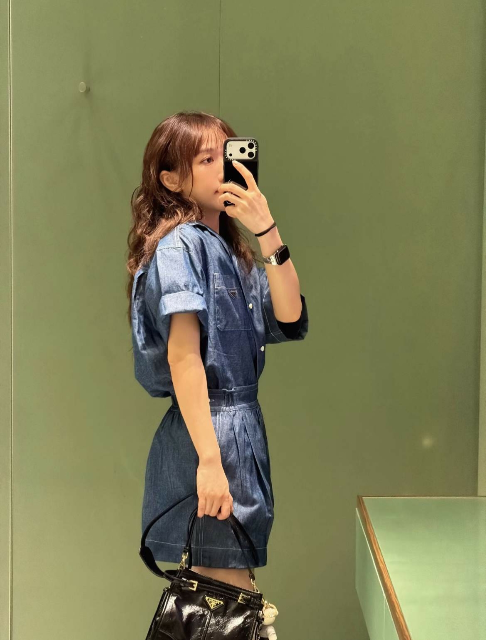 프라다 데님 점프수트