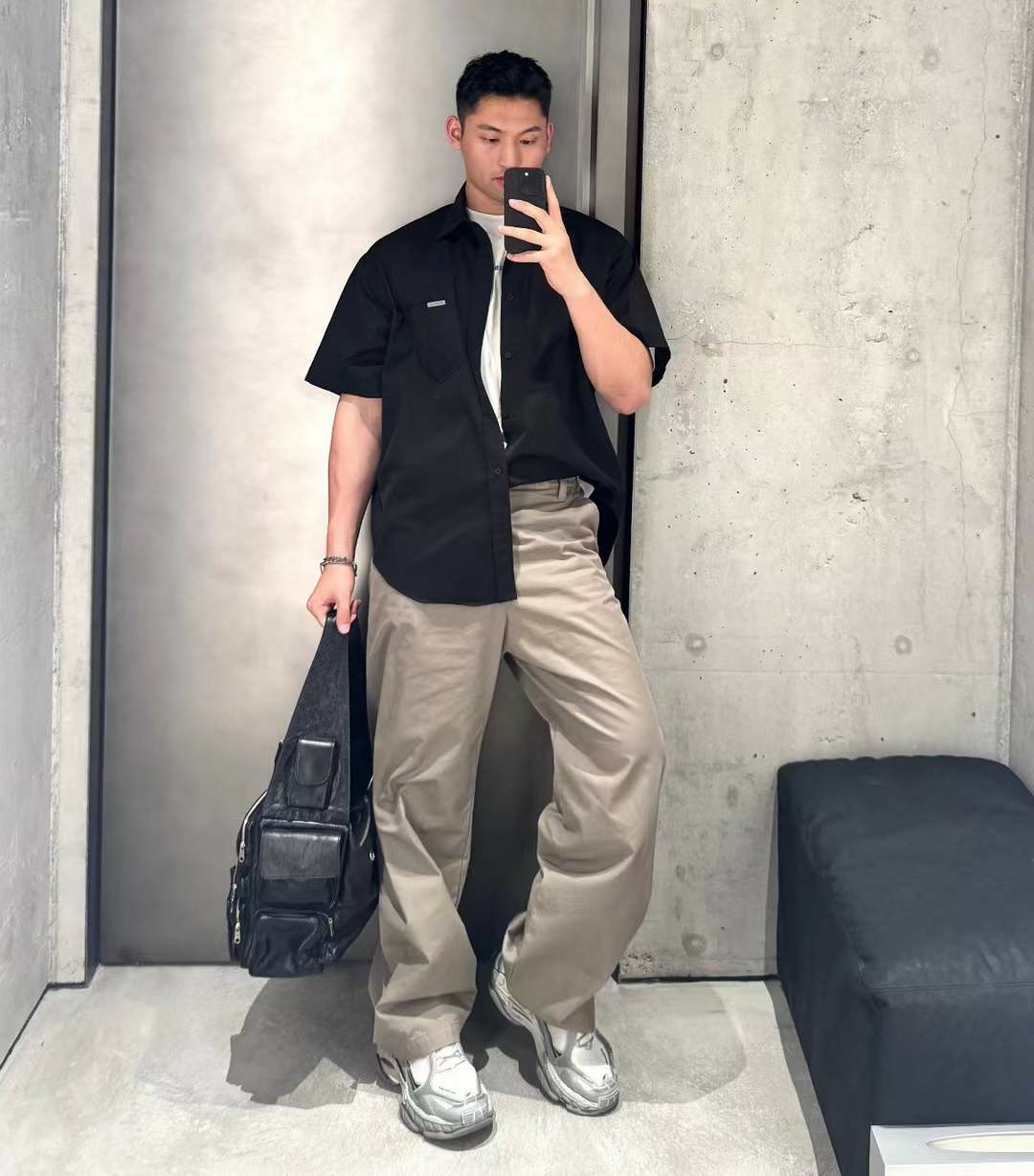 발렌시아가 워크웨어 반팔 셔츠