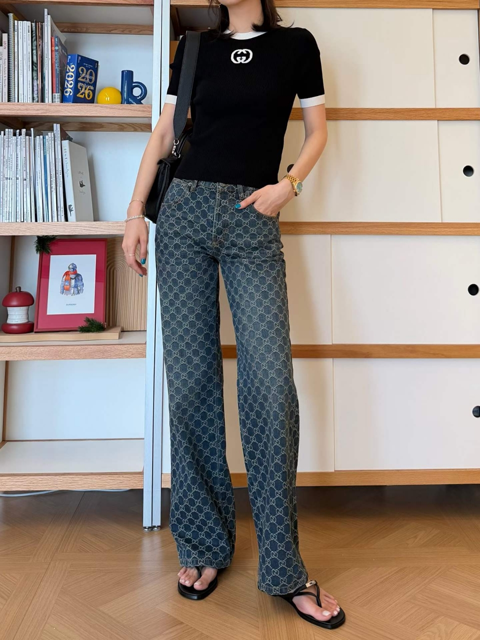구찌 GG 데님 팬츠