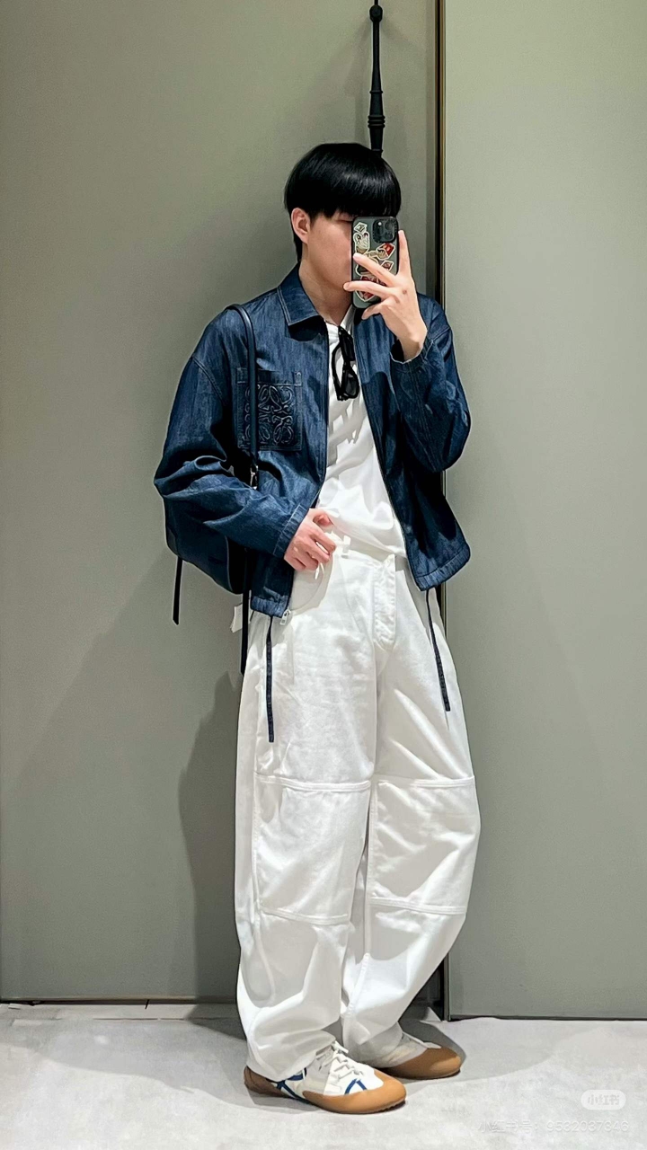 로에베 아나그램 데님 드로스트링 자켓