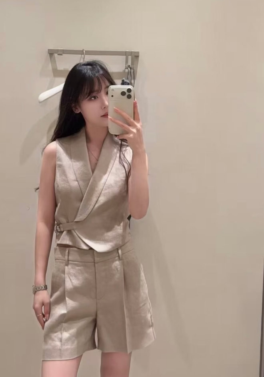 브루넬로쿠치넬리 린넨 베스트 쇼츠 셋업