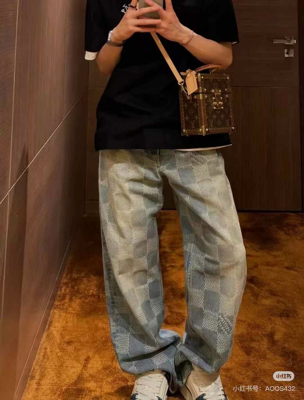 루이비통 다미에 엠브로이더드 데님 팬츠