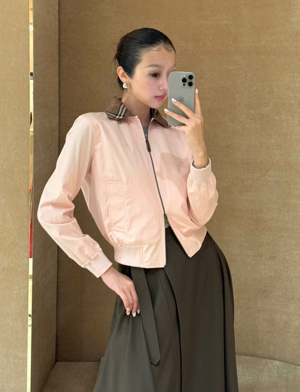 버버리 체크 카라 자켓