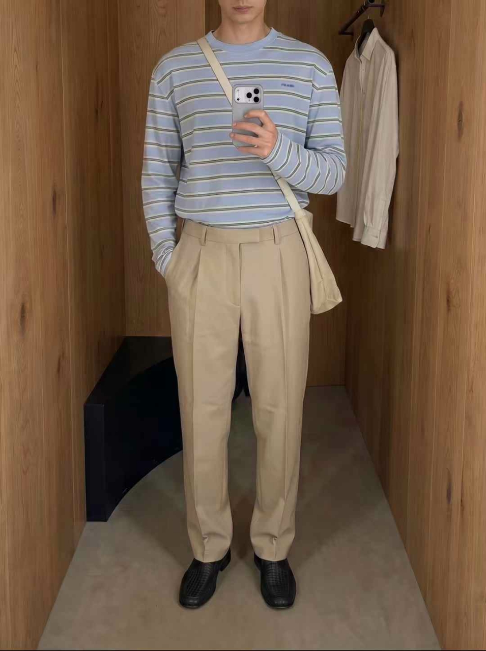 프라다 스트라이프 코튼 롱슬리브