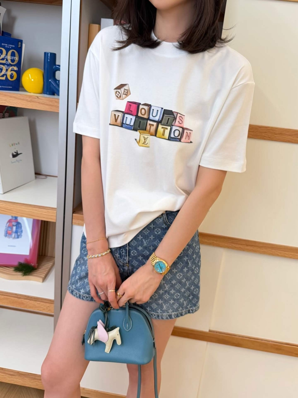 루이비통 시그니처 블록 티셔츠