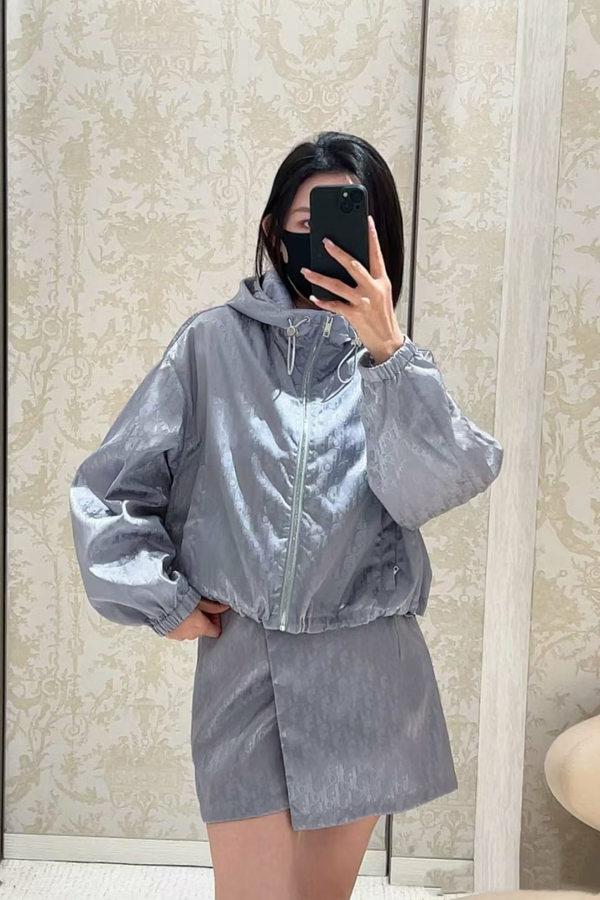 디올 오블리크 숏 후드 자켓