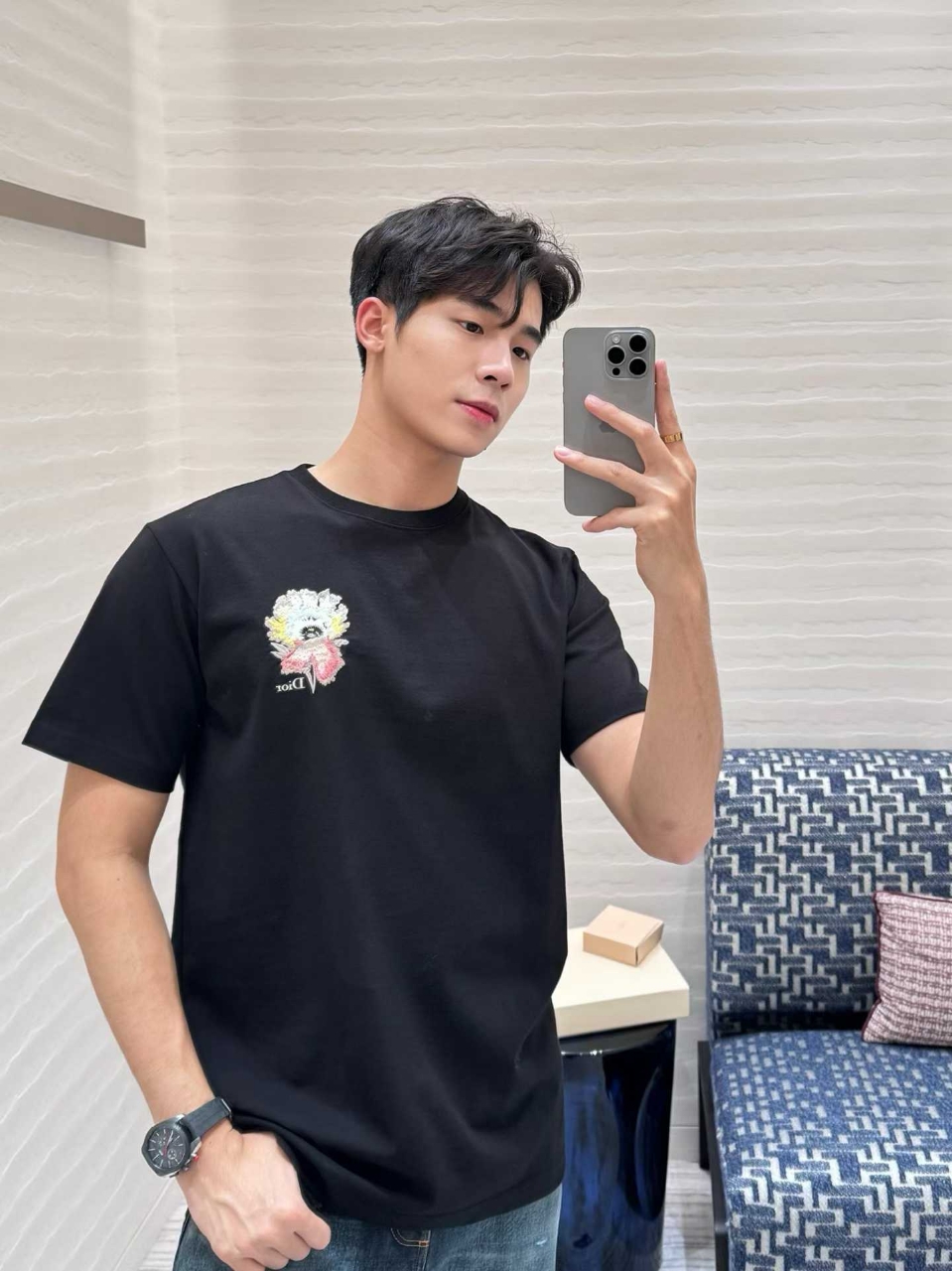 디올 비잔스 캐주얼 핏 티셔츠
