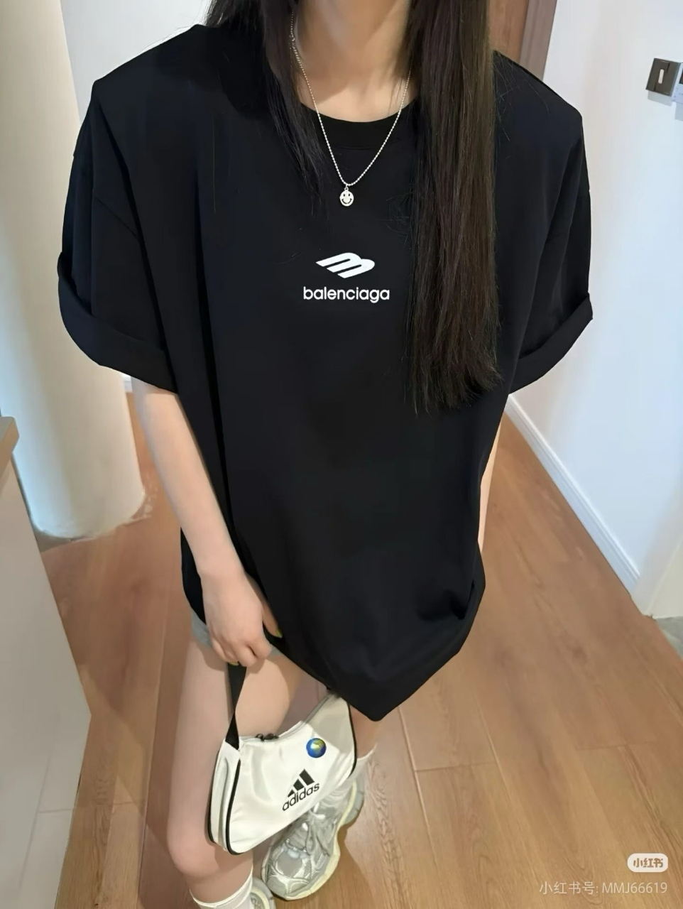 발렌시아가 3B 스포츠 아이콘 자수 티셔츠