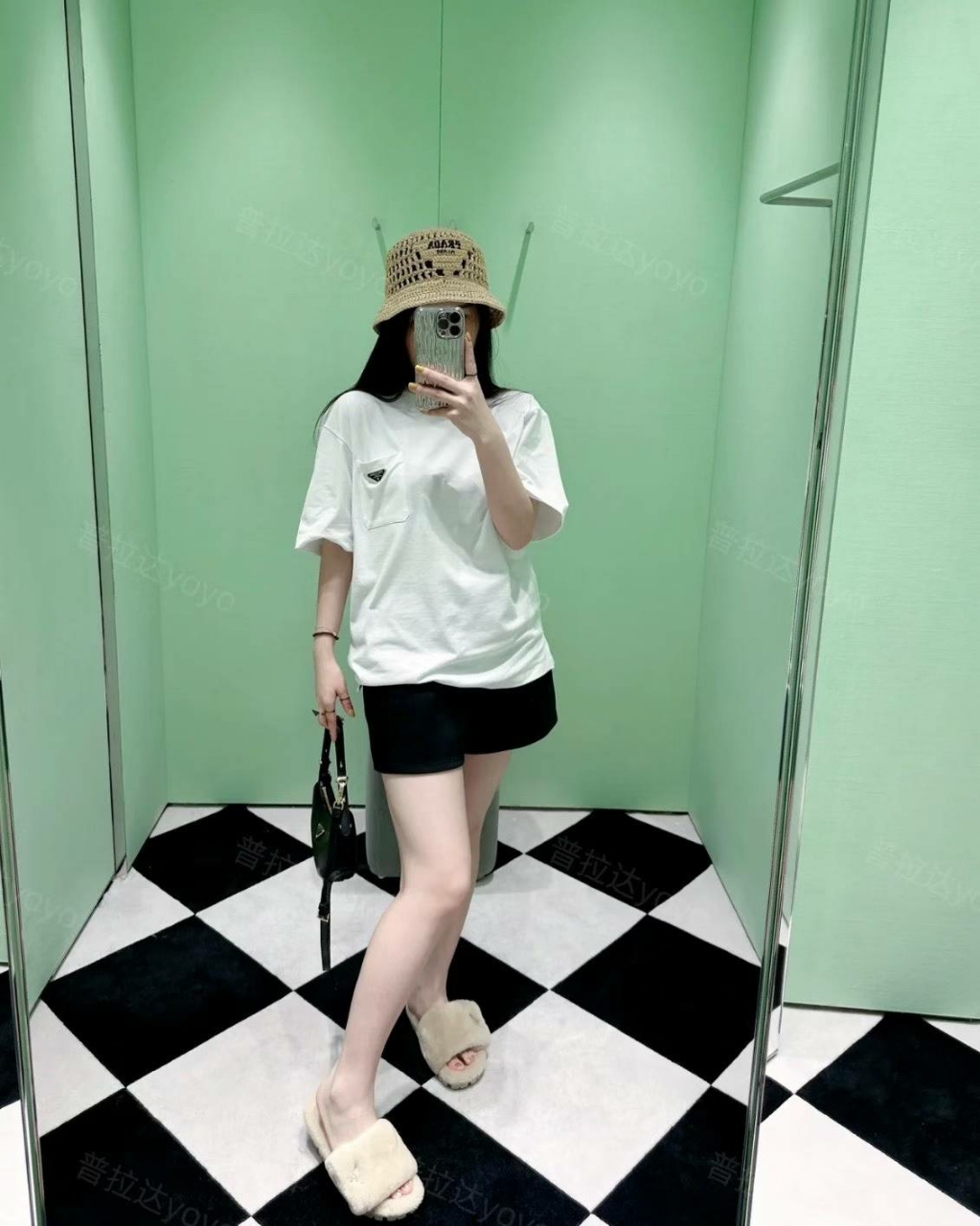 프라다 포켓 코튼 티셔츠