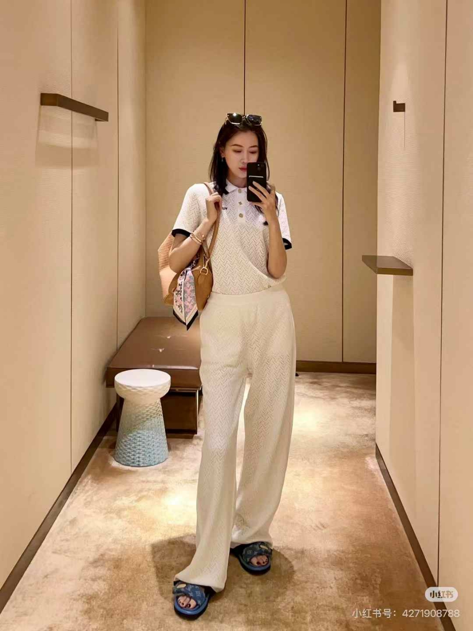 루이비통 자수 폴로 셔츠