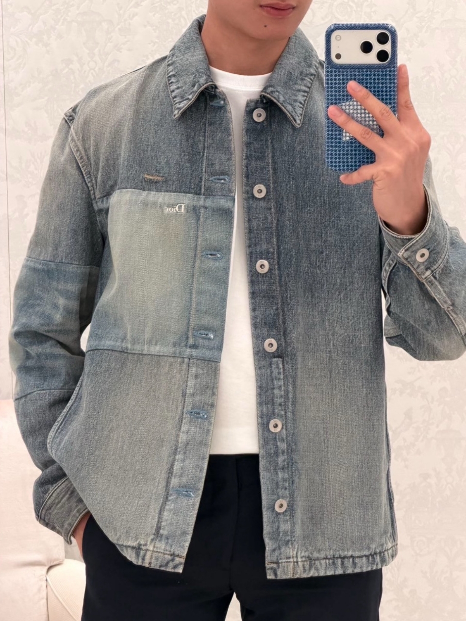 디올 데님 오버 셔츠