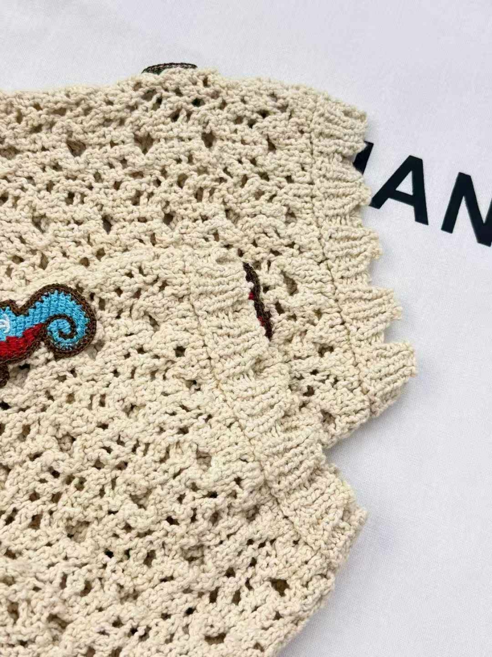 샤넬 크로셰 반팔 니트