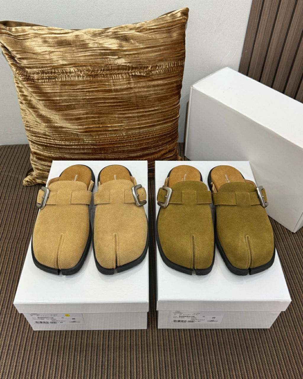 메종마르지엘라 스웨이드 타비 뮬