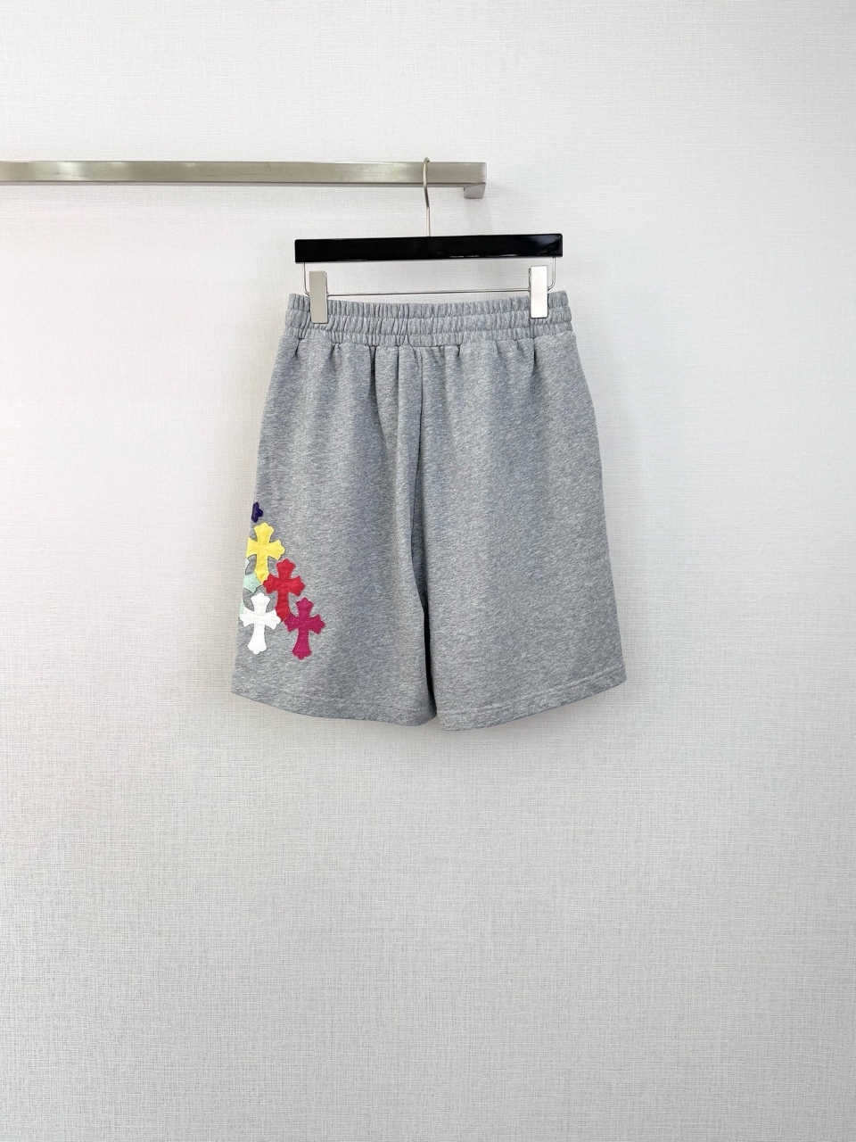 크롬하츠 크로스 레더 패치 반바지