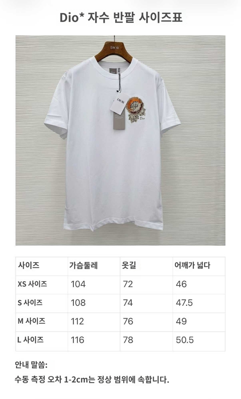 디올 비잔스 캐주얼 핏 티셔츠