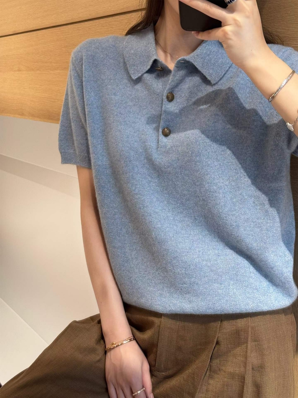로로피아나 캐시미어 폴로 셔츠