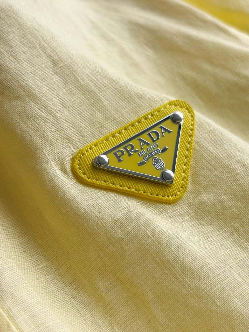 프라다 로고 린넨 셔츠