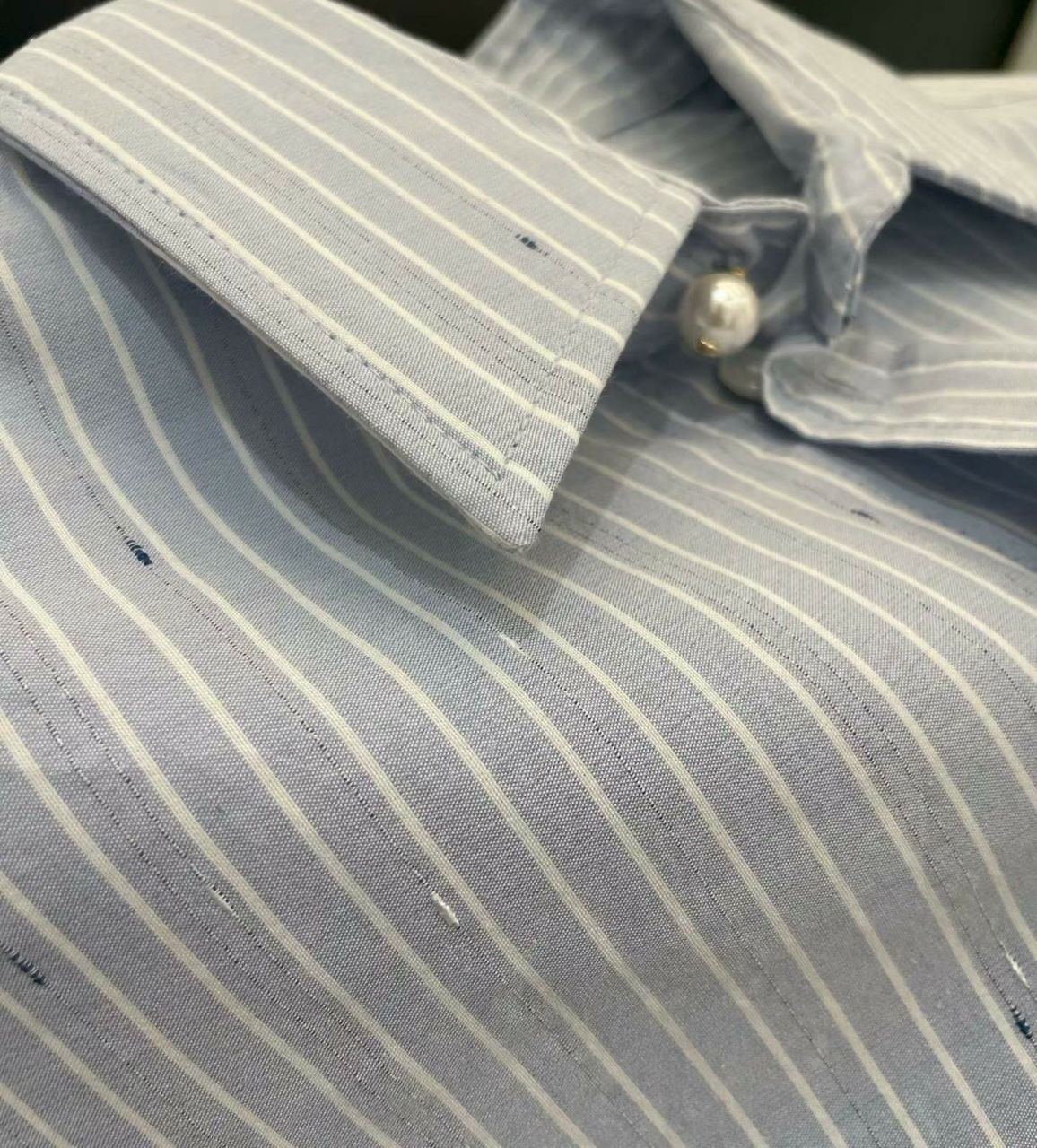 샤넬 CC로고 자수 스트라이프 셔츠
