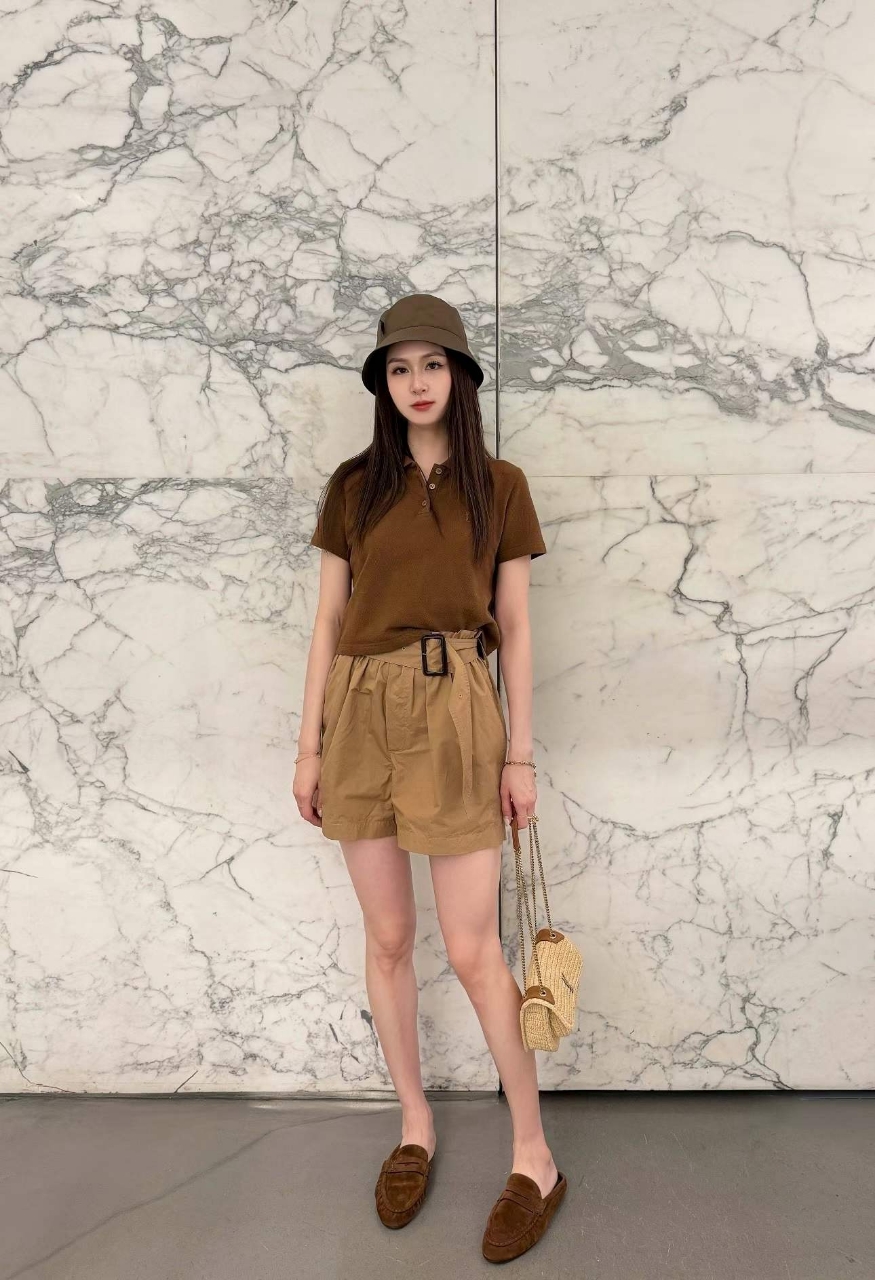 생로랑 코튼 페이퍼백 버뮤다 쇼츠
