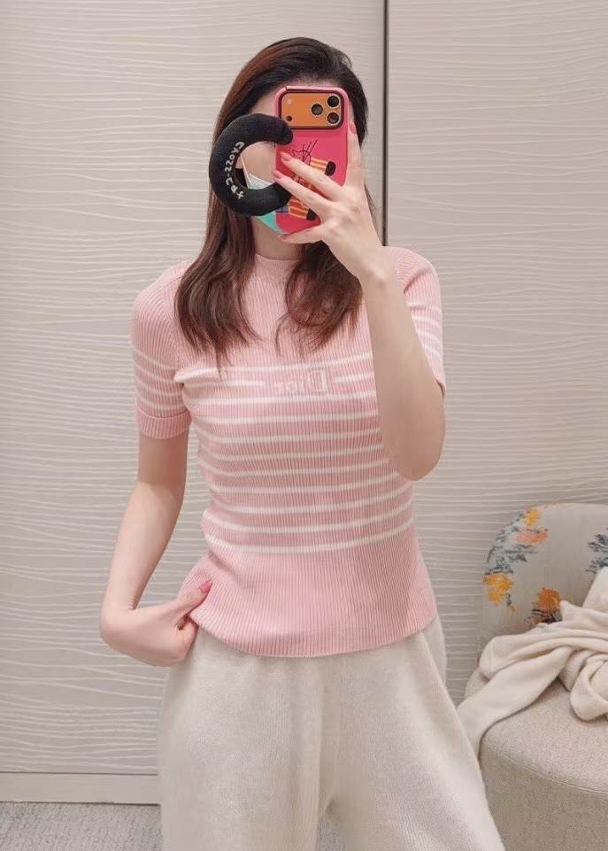 디올 리비에라 피티드 반팔 스웨터