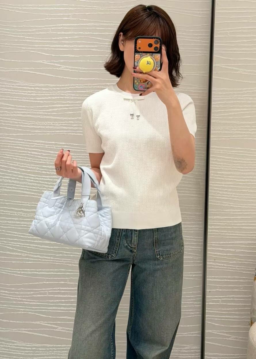 디올 오블리크 테크니컬 자카드 반팔 니트