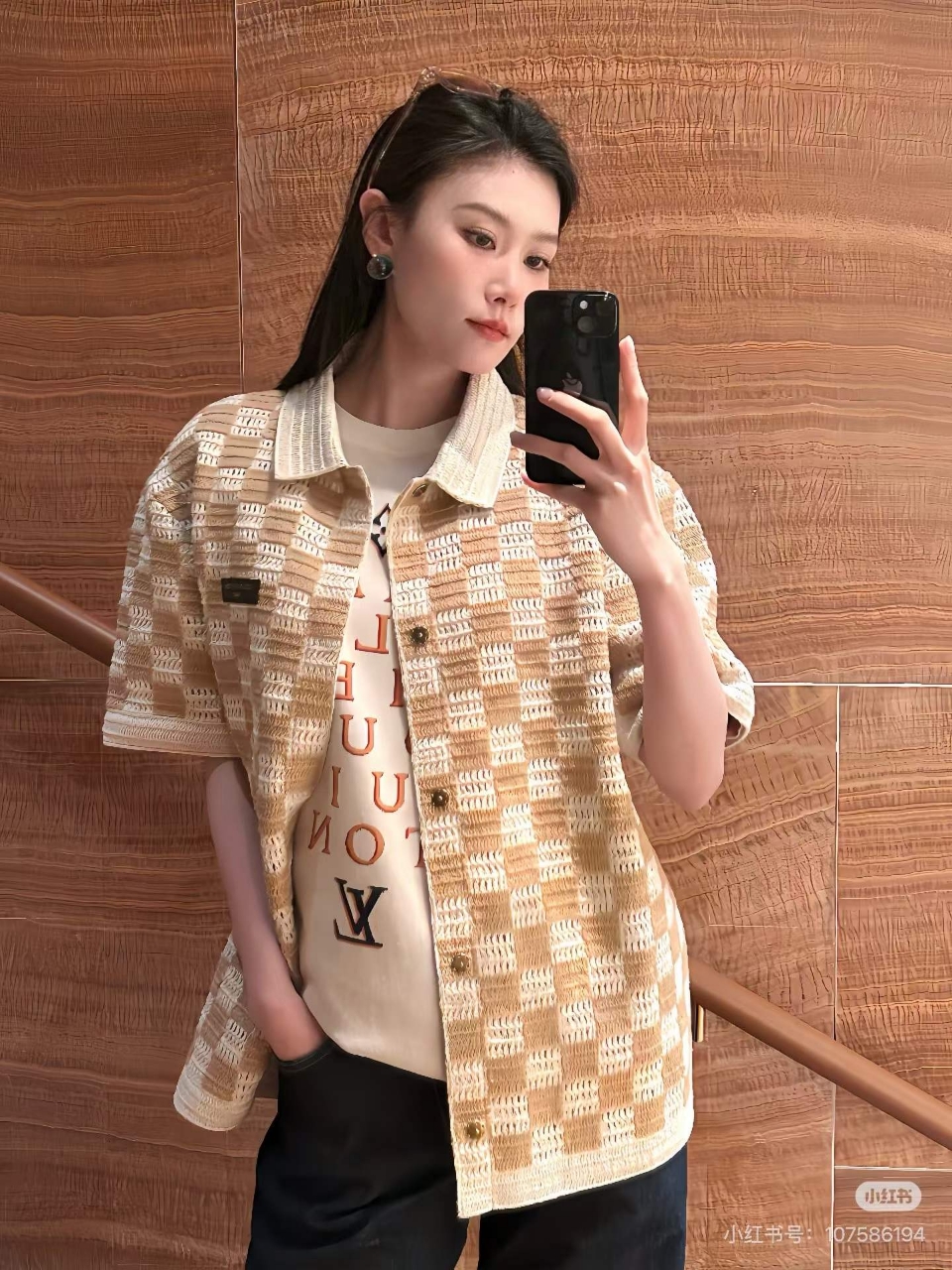 루이비통 다미에 코튼 니트 가디건