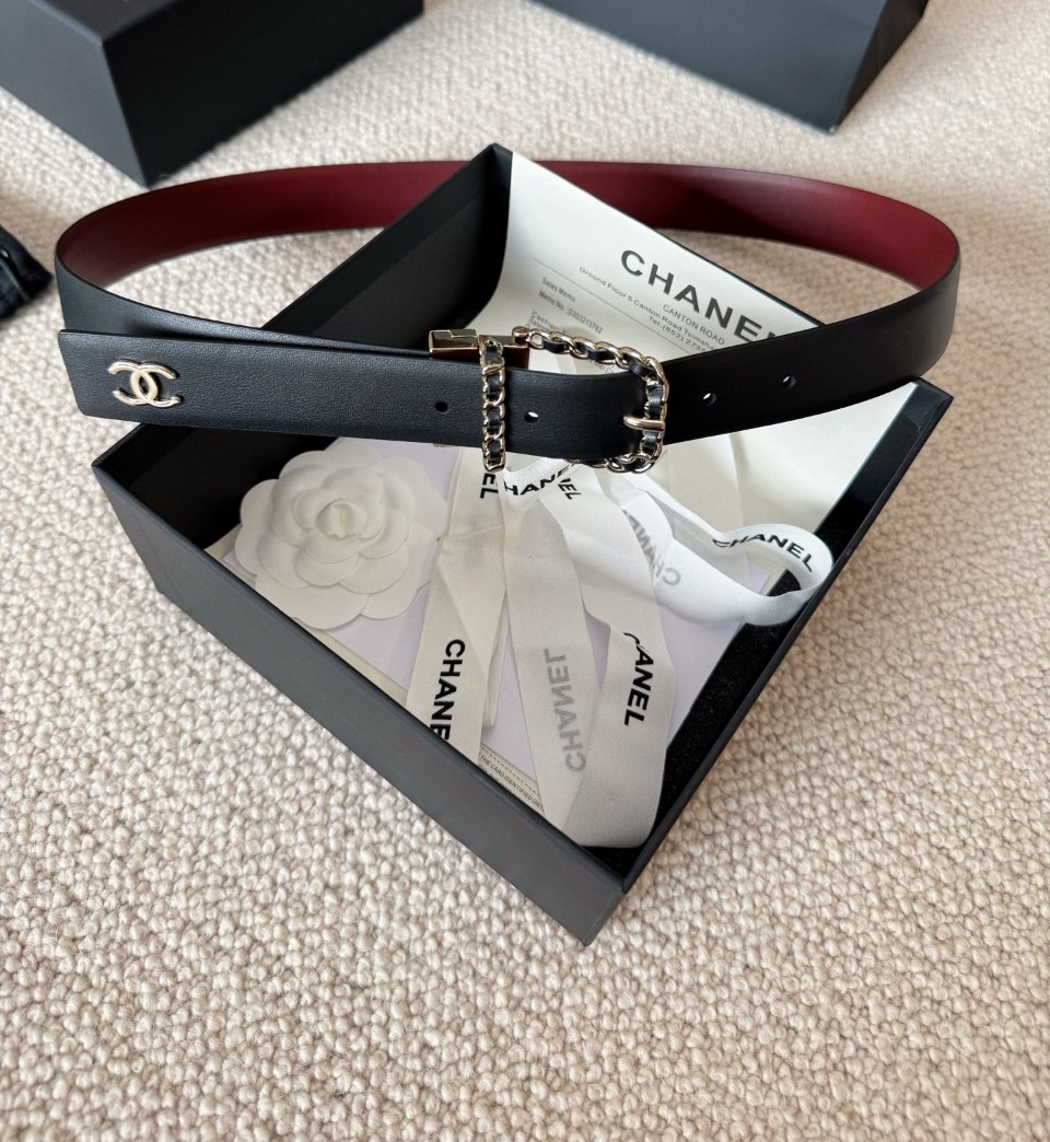 샤넬 26FW 체인 버클 CC로고 리버서블 벨트