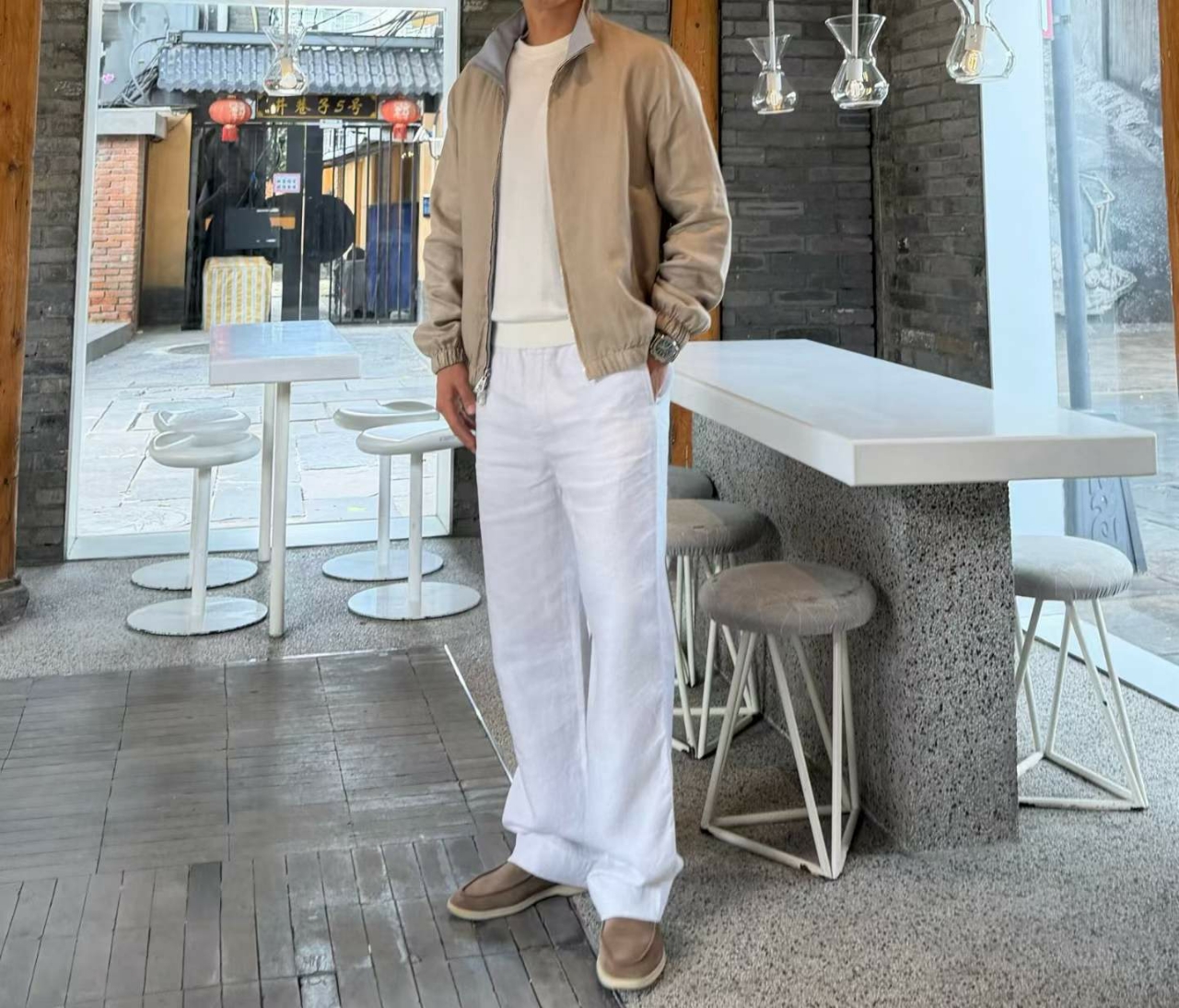 로로피아나 리버서블 봄버 자켓