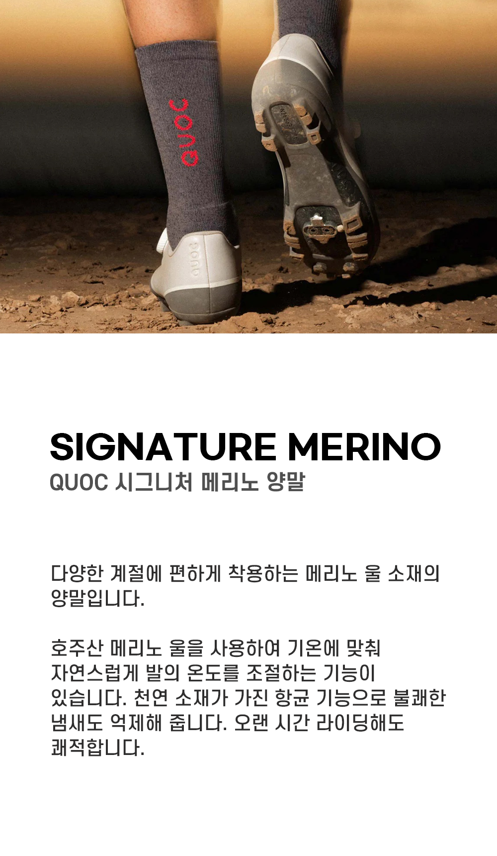 QUOC 시그니처 메리노 삭스 그라파이트