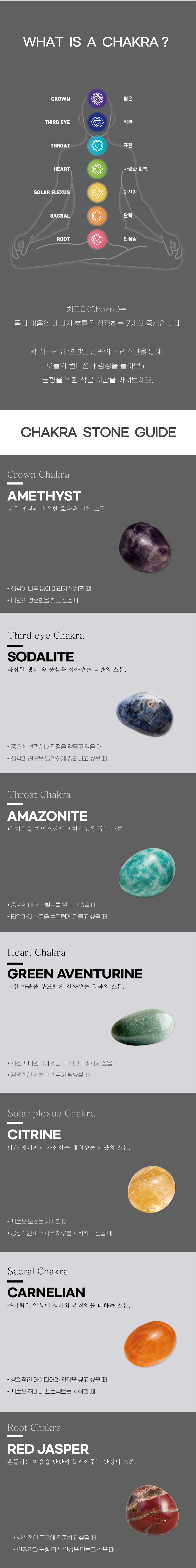 [HAND STONE] 7 차크라 발란스 스톤 세트