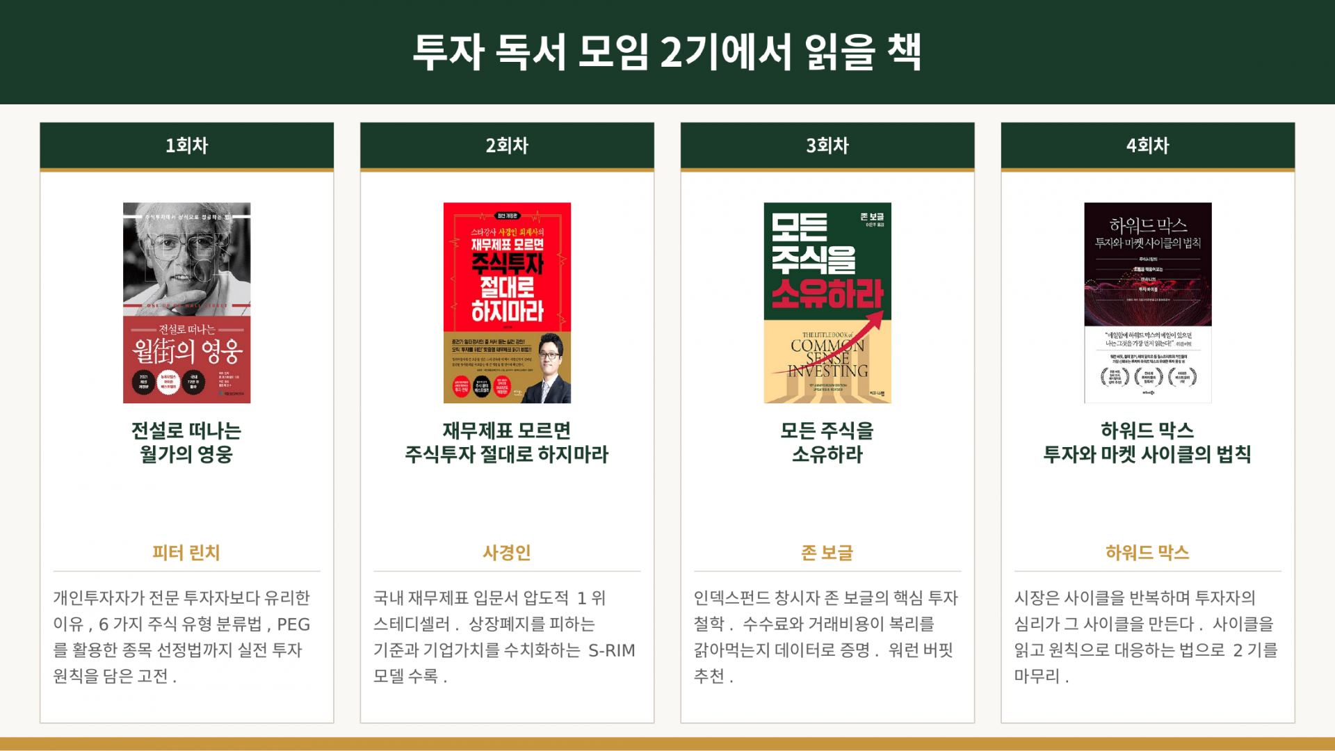 투자 독서 모임 2기 - 투자 원칙과 실전 방법론