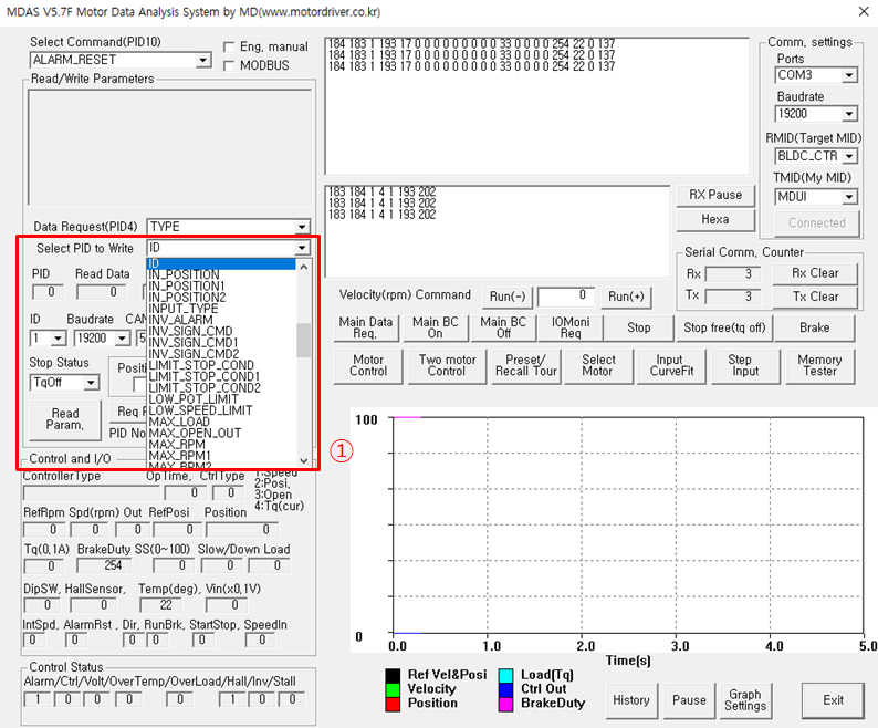 3. Select PID to write