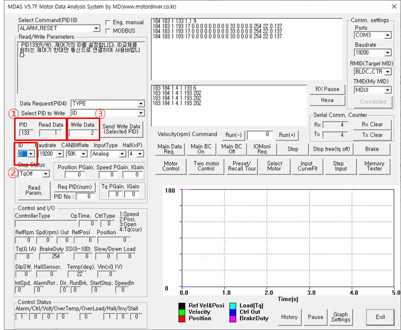 4. Select PID to write