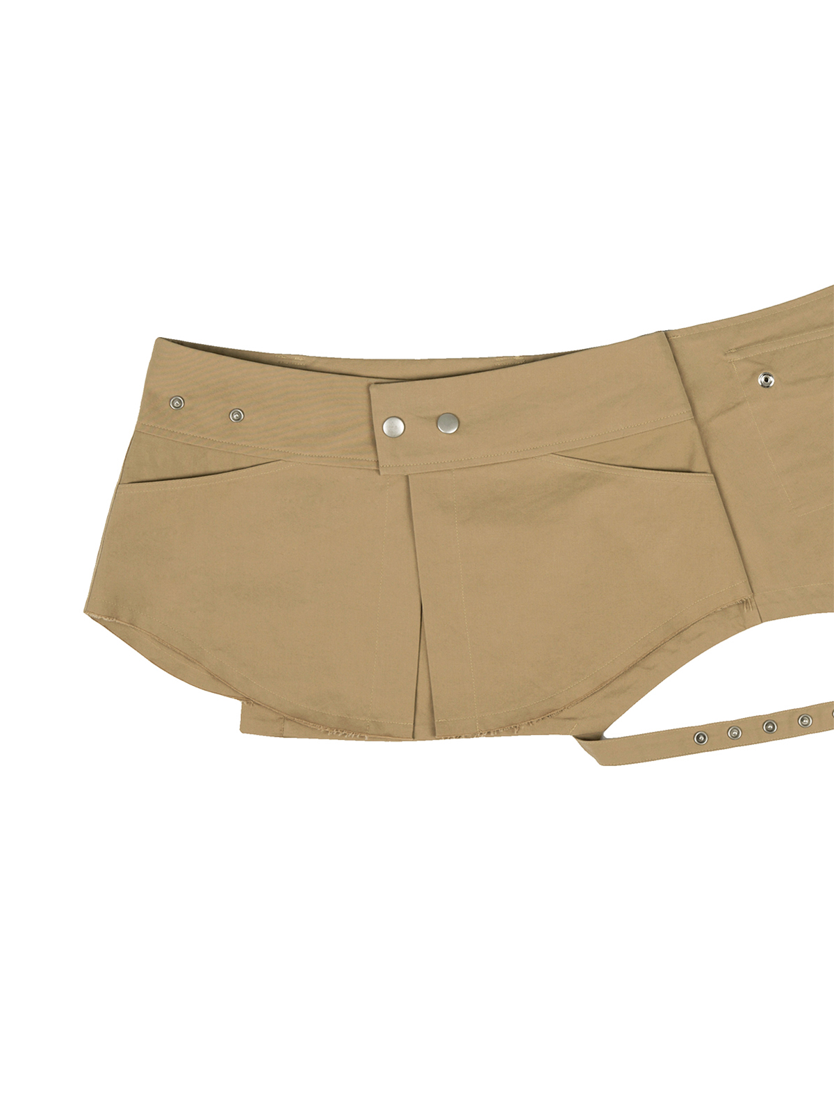 THIGH-STRAP LAYERED SKIRT[CAMEL]