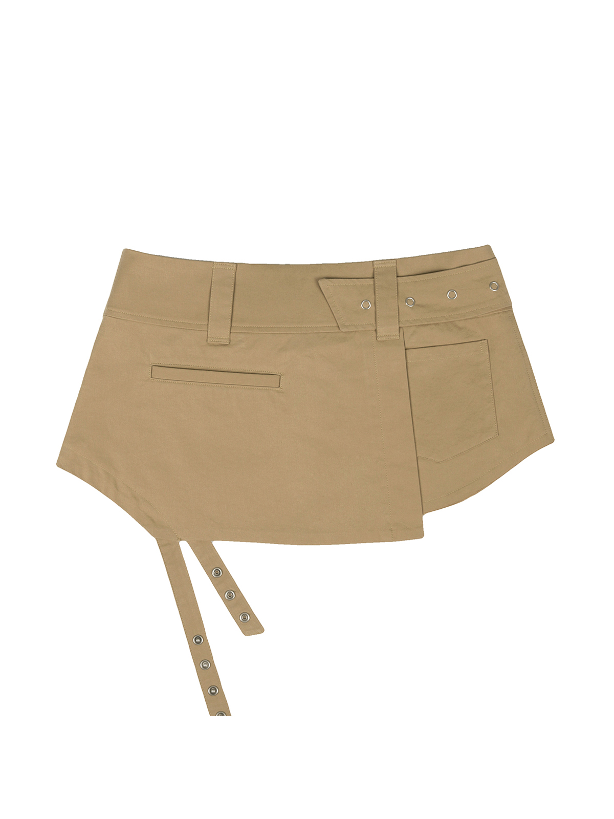 THIGH-STRAP LAYERED SKIRT[CAMEL]