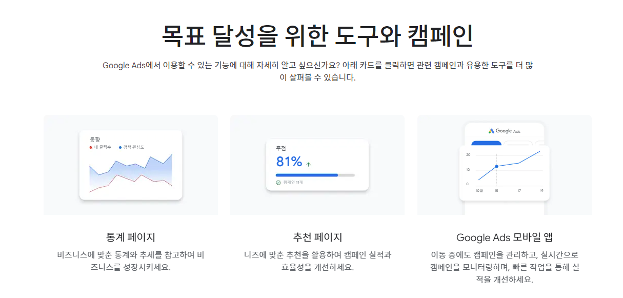 구글키워드플래너 캠페인 설정화면