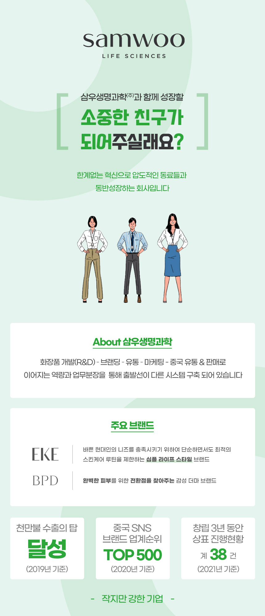 [삼우생명과학(주)] 회계·세무·재무 정규직 모집(경력) - 사람인