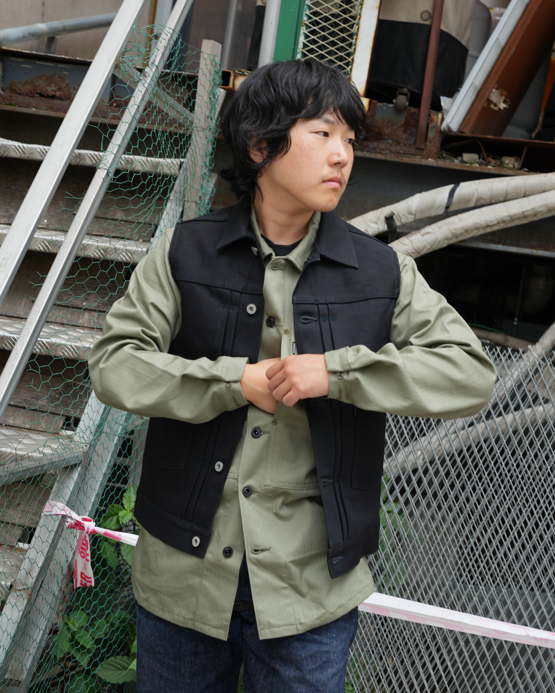 [ VM-43HBT ] Cross Shirt Jacket [Khaki]
