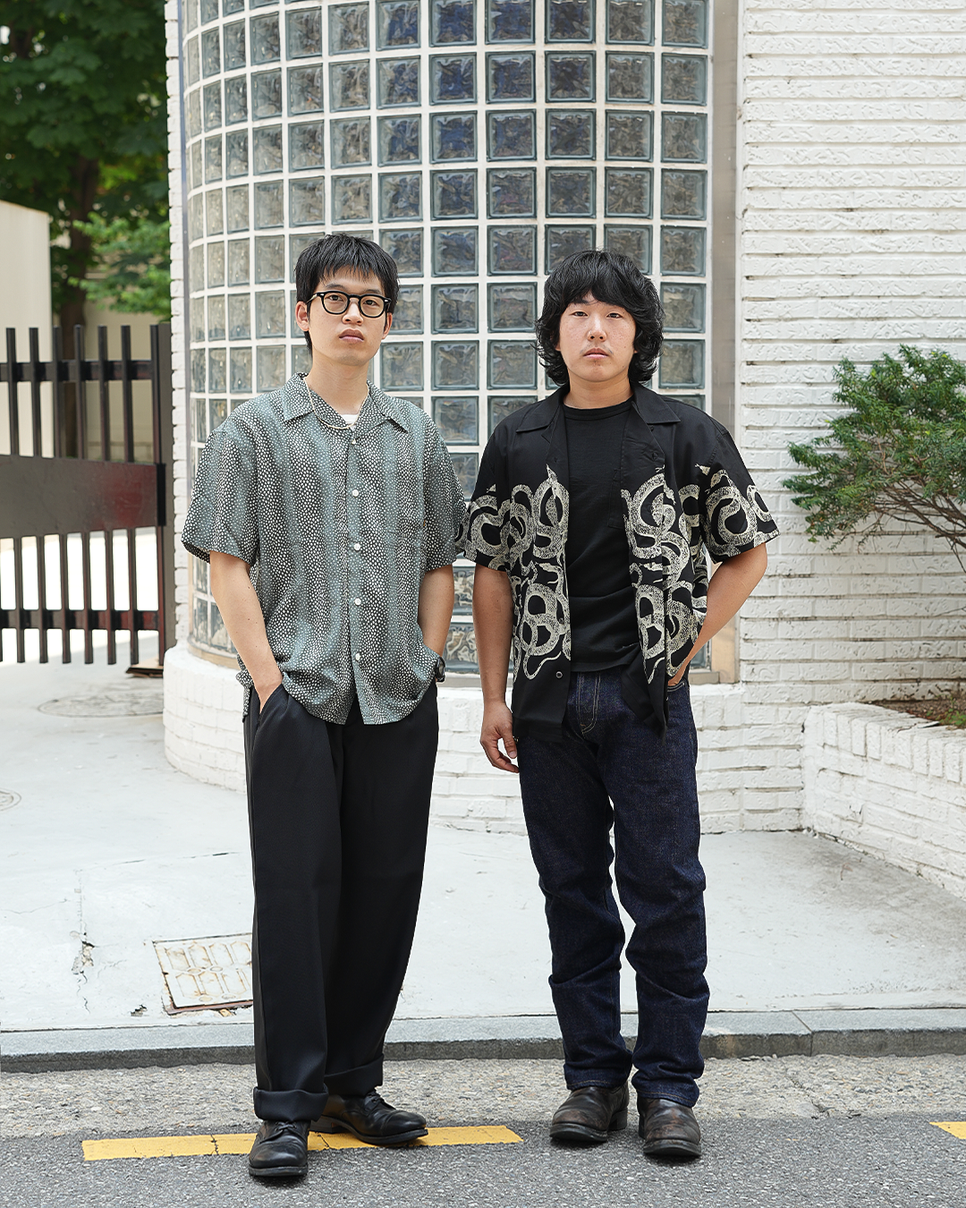 Snake Pattern Panel Shirts