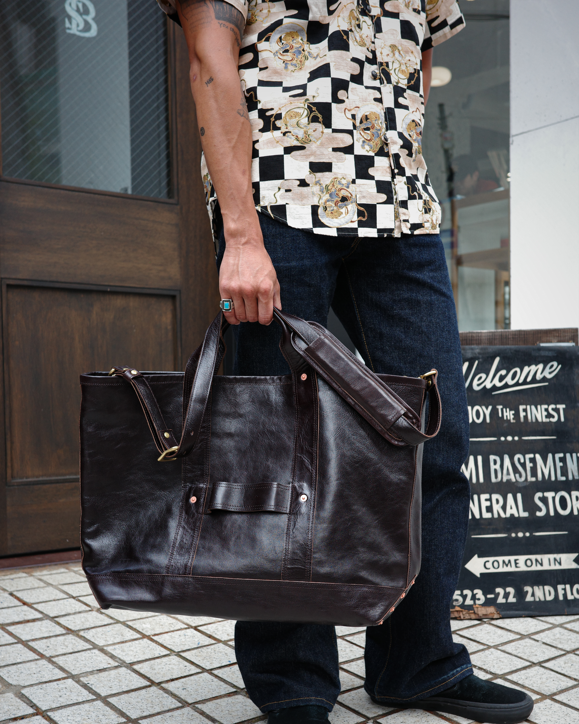 [ IPHSB-19 ] Horsehide Coal Bag / Large Size [Brown]