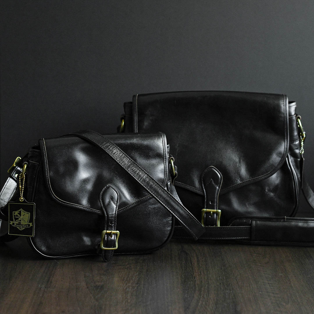 [ IPHSB-10 ] Horsehide Mail Bag / Small Size [Black]