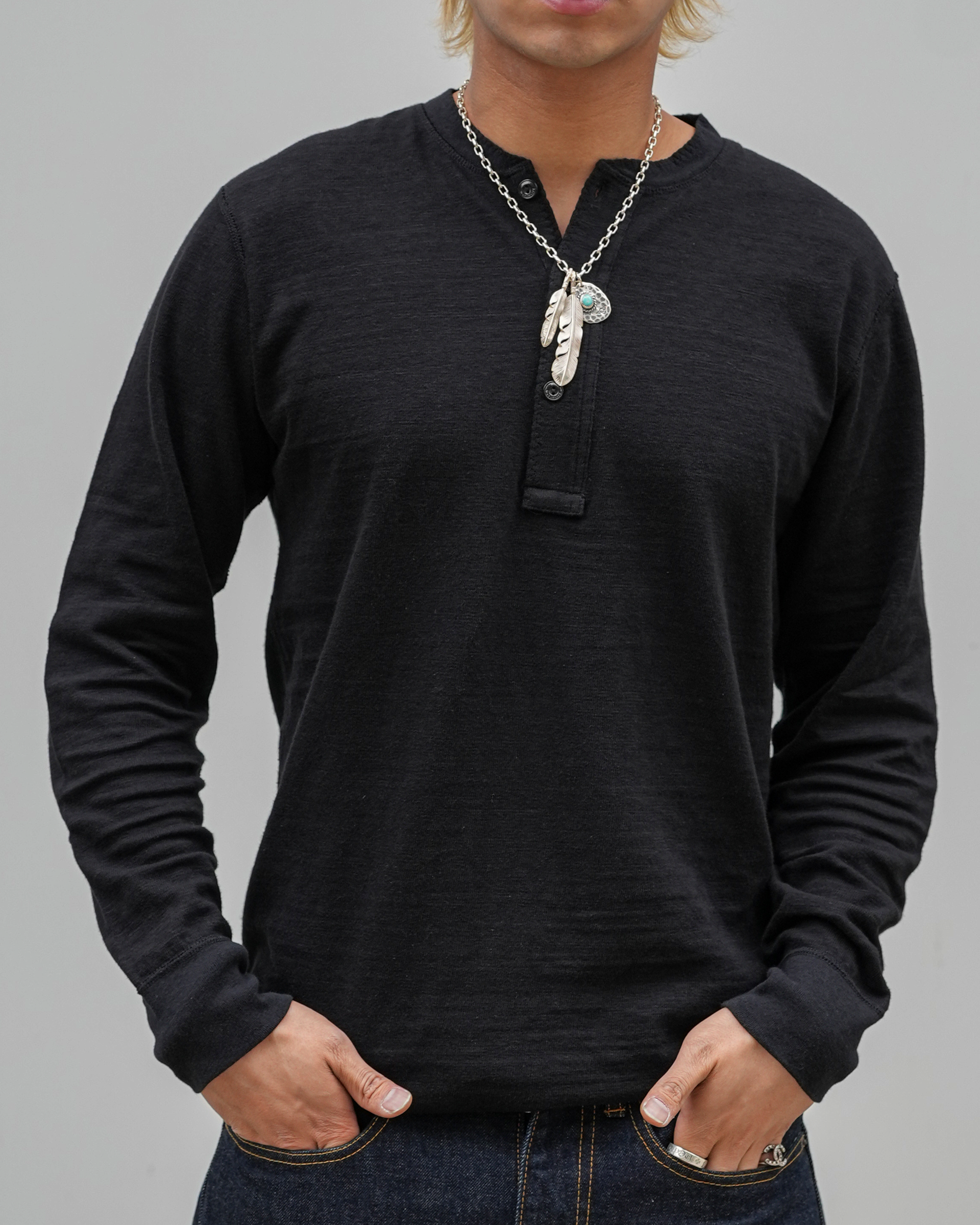[ 26RTC-0803 ] Henley Neck L/S Tee [4 Colors]
