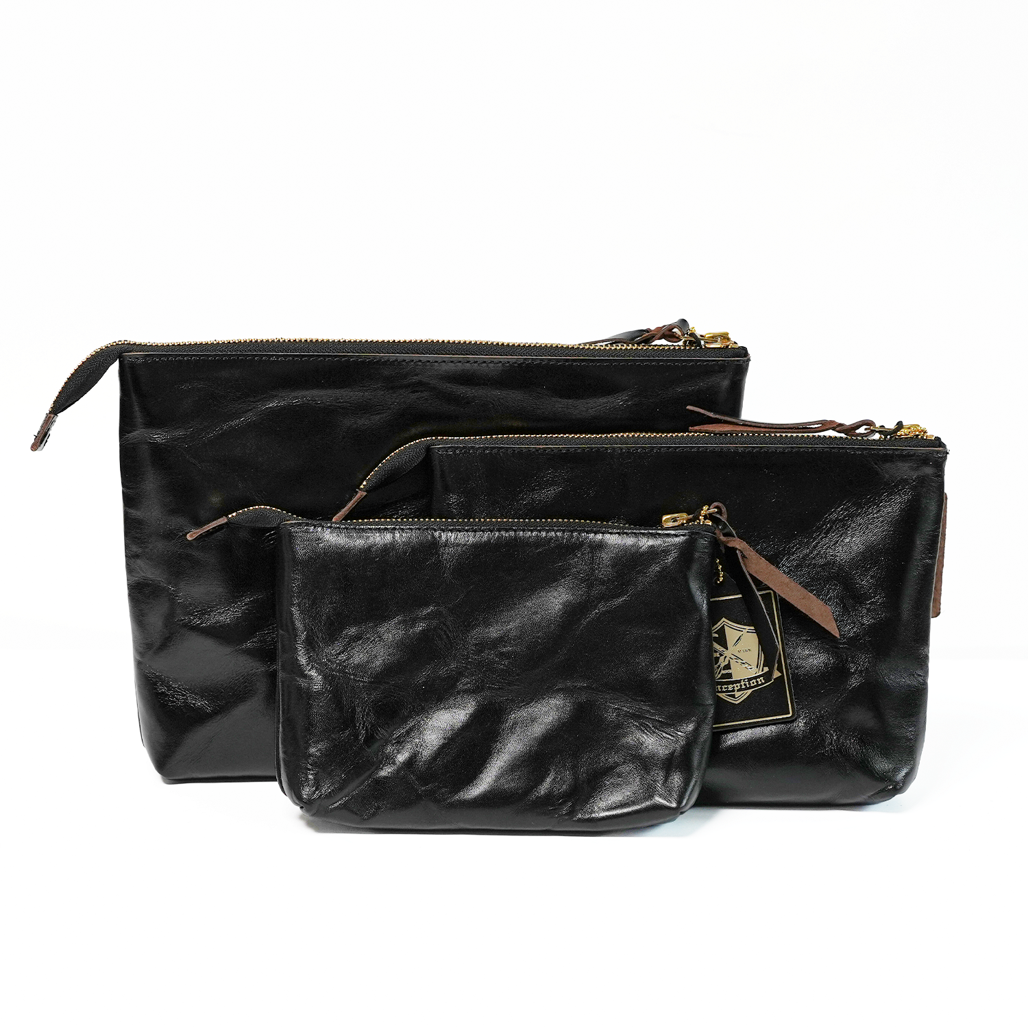 [ IPHSB-04 ] Horsehide Pouch / Large [Black]