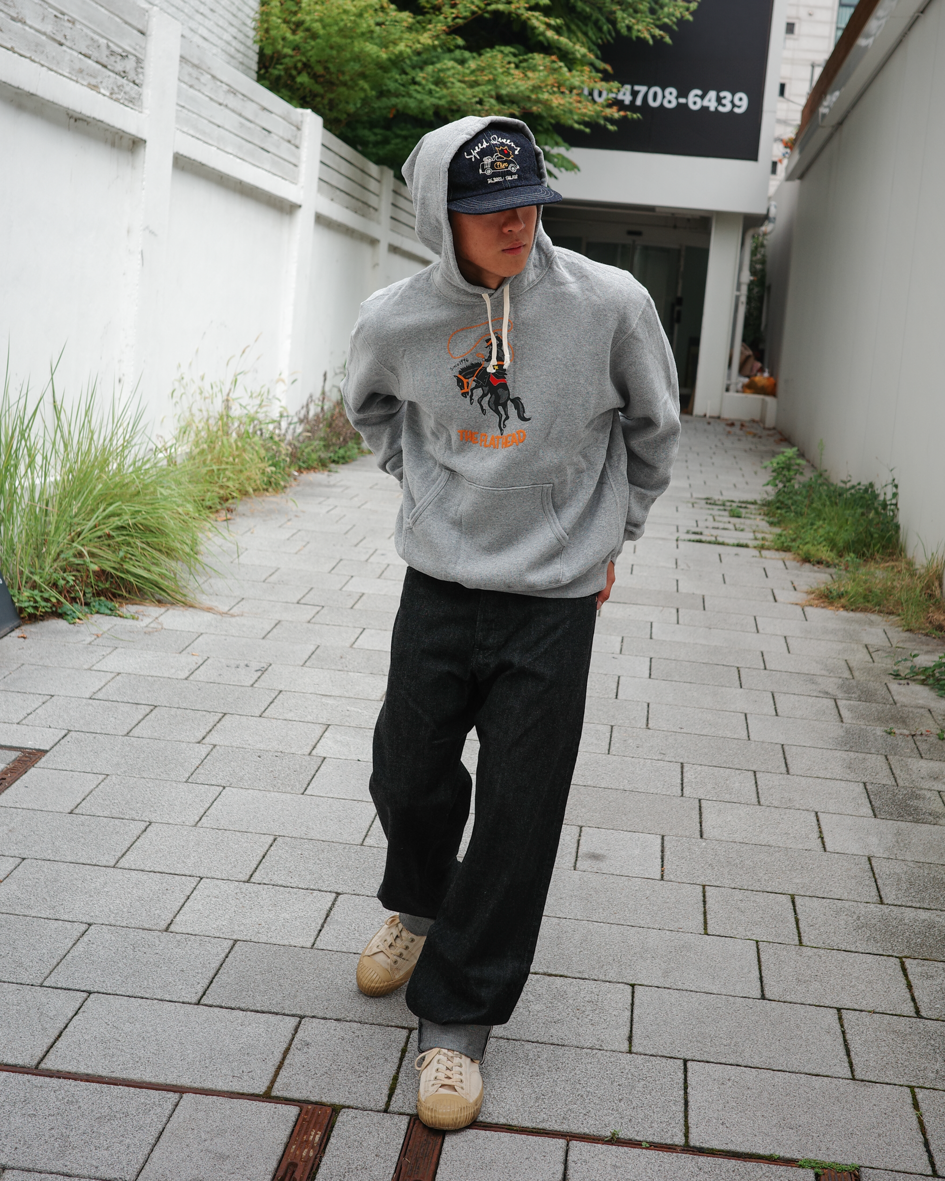 [ FN-PA-DB004 ] 12.5oz Black Denim Pants Wide Tapered