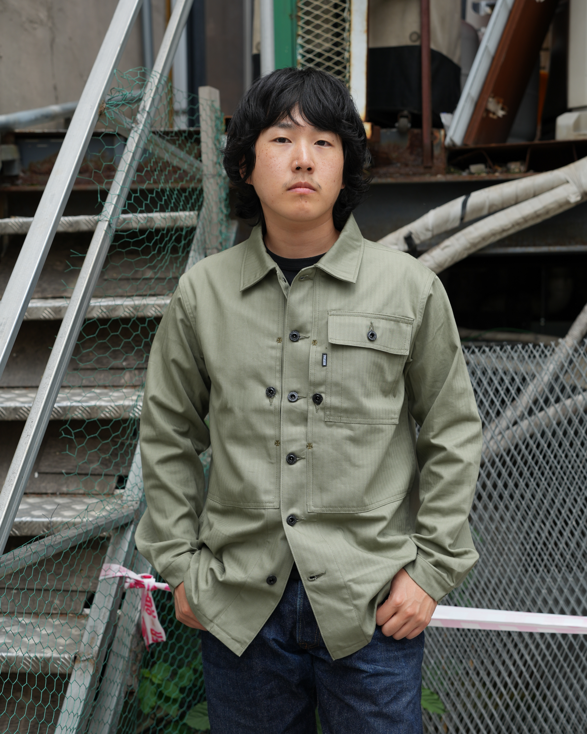 [ VM-43HBT ] Cross Shirt Jacket [Khaki]