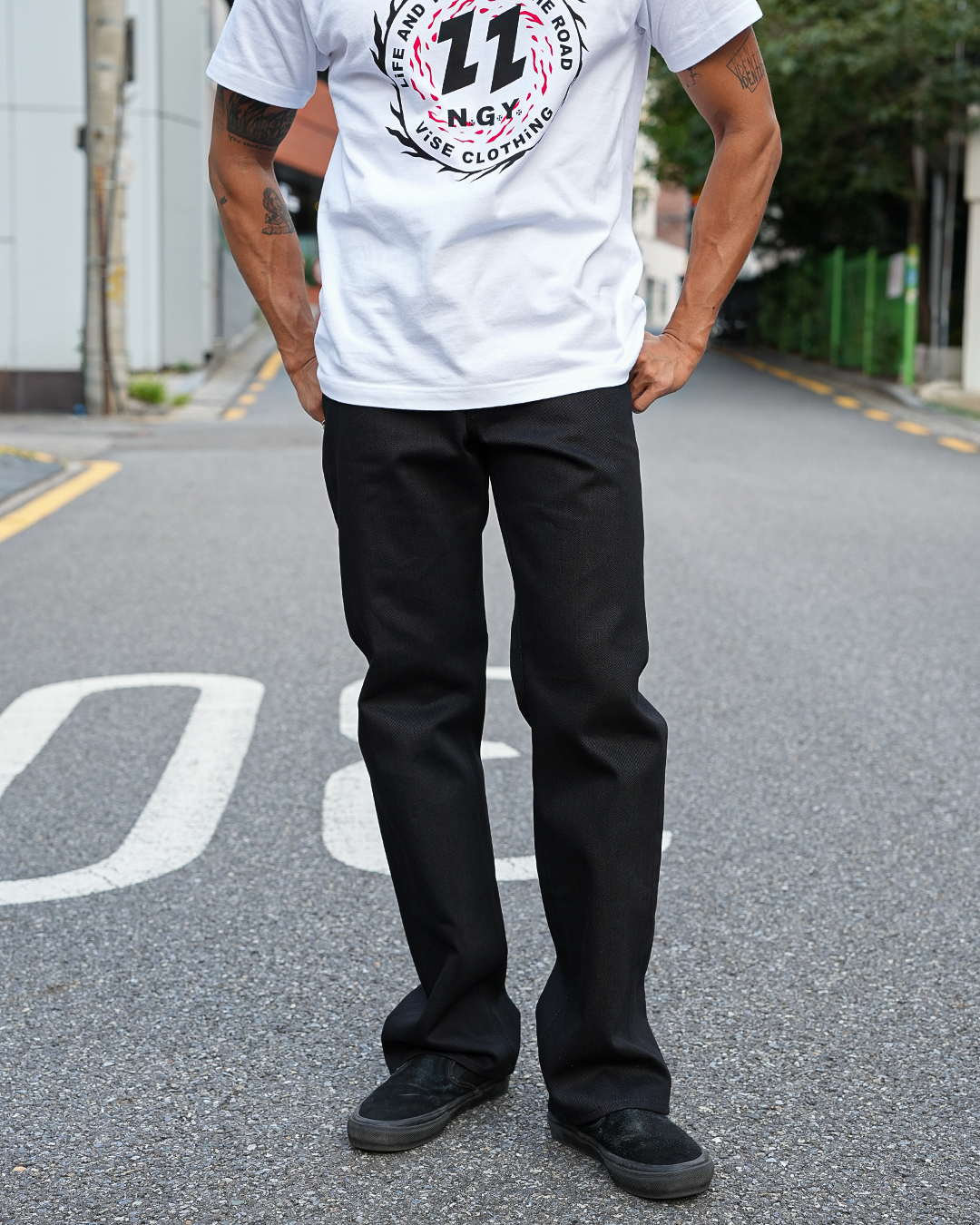 [ RKK-26LA ] 26_LA 5 Pocket Denim Pants [Black]