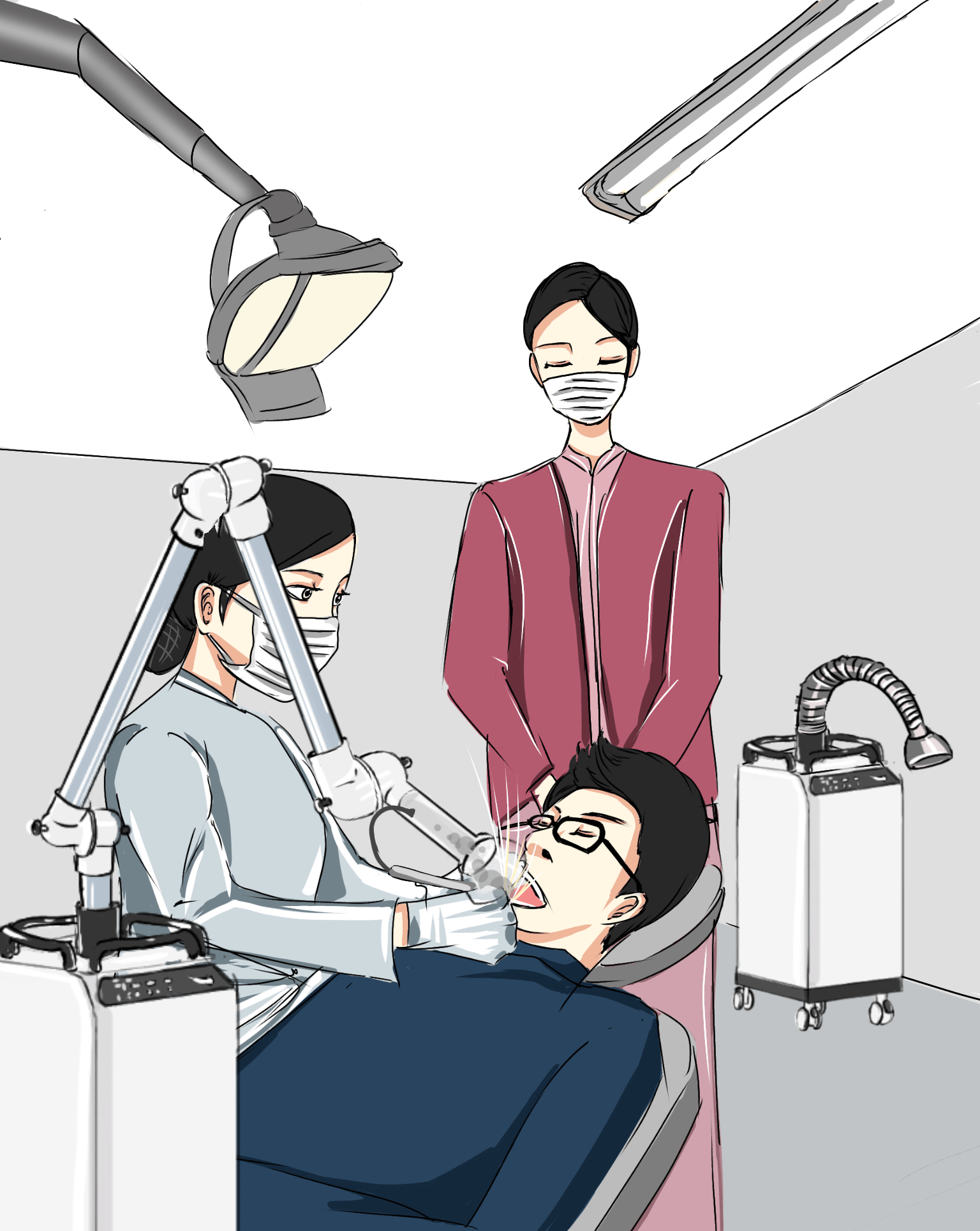 Aerosol Suction System in a dental clinic