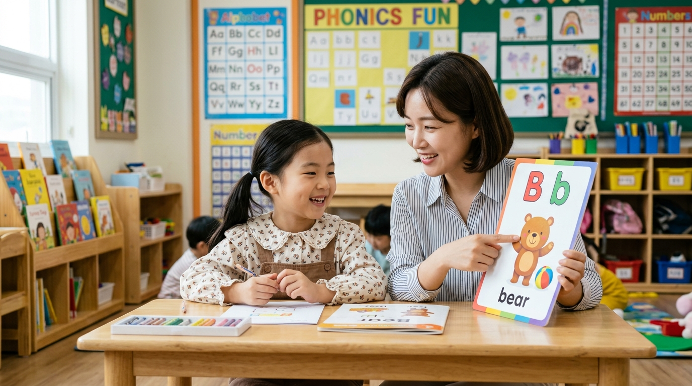 초등학생 파닉스 학습, 영어 파닉스 B 배우기, 파닉스 플래시카드